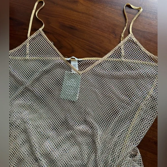H&m - Sparkling Mesh Dress in Gold and Beige - XXL - NEW! - Picture 5 of 12
